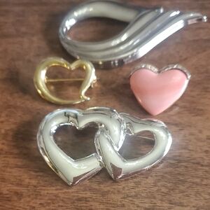 Silver and Gold Heart Jewelry Set